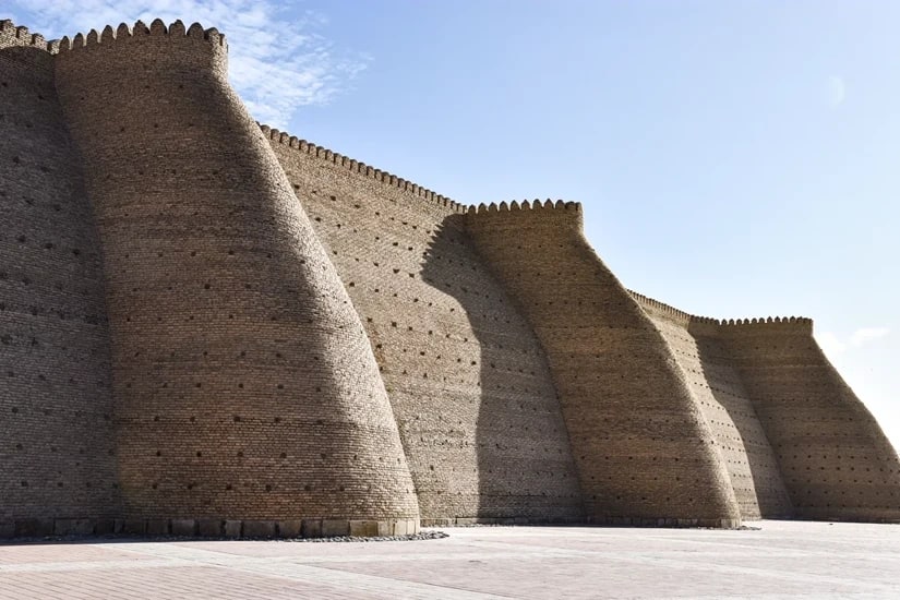 The Ark fortress's undulating mud-brick ramparts